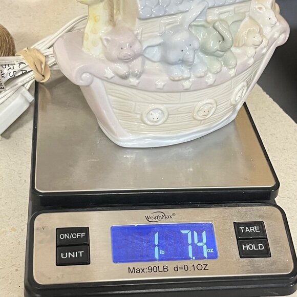 Noahs Ark Ceramic Night Light Lamp Nursery Decor Pastel Animals Elephant Giraffe - Picture 12 of 12